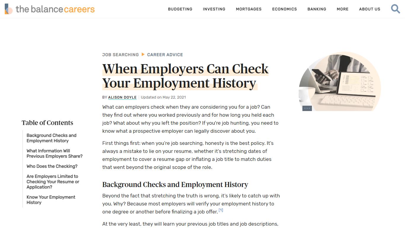 When Employers Can Check Your Employment History - The Balance Careers