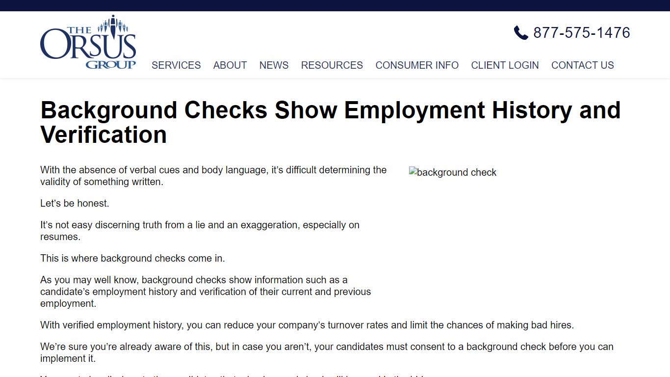 Background Checks Show Employment History and Verification